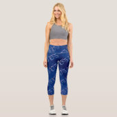 Leggings Capri Navy Marbled Om Scattered Blue Tie dye (Recto)