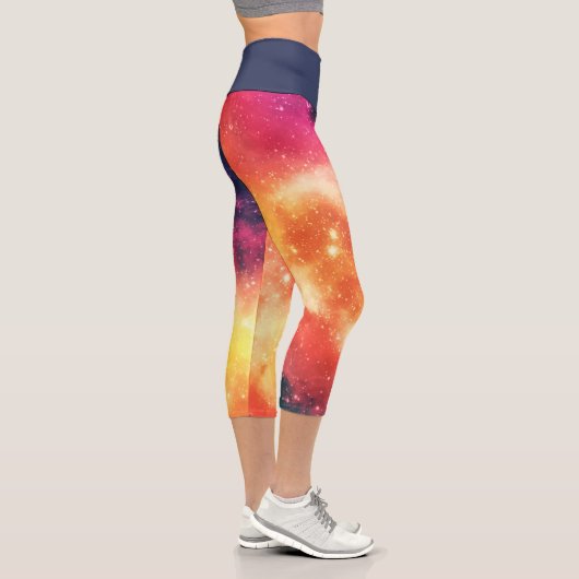 Leggings Capri Nébuleuse Cosmique Radieuse (Droite)