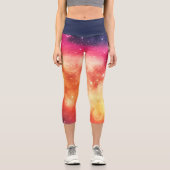 Leggings Capri Nébuleuse Cosmique Radieuse (Recto)