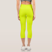 Leggings Capri Neon Chartreuse couleur solide | Classique (Verso)