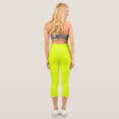 Leggings Capri Neon Chartreuse couleur solide | Classique (Verso)