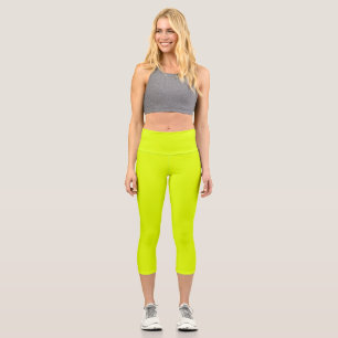 Leggings Capri Neon Chartreuse couleur solide Classique