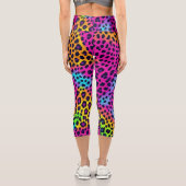 Leggings Capri Neon Empreinte de léopard (Verso)