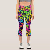 Leggings Capri Neon Empreinte de léopard (Recto)