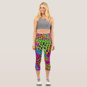 Leggings Capri Neon Empreinte de léopard (Recto)