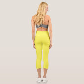 Leggings Capri néon jaune fluorescent citron brillant (Verso)