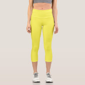Leggings Capri néon jaune fluorescent citron brillant (Recto)