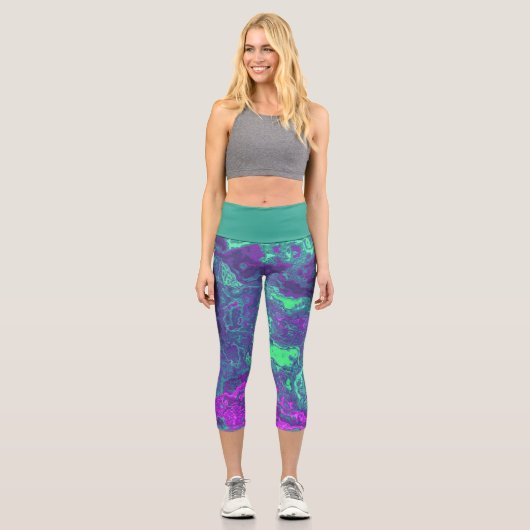 Leggings Capri Néon marbré (Recto)