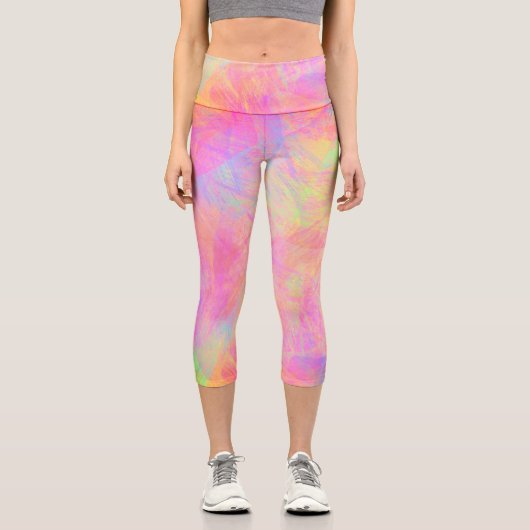 Leggings Capri Neon Pastel multicolore brossé brossé teint teint (Recto)