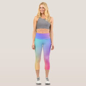 Leggings Capri Neon Rainbow Gradient Abstrait (Recto)