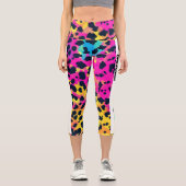 Leggings Capri Neon rose animal GRL puissance (Recto)