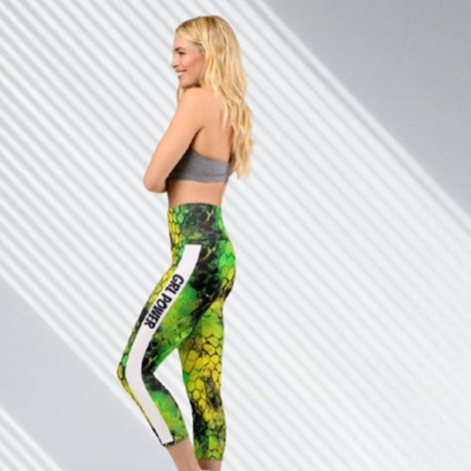 Leggings Capri Neon Snake GRL Power