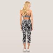 Leggings Capri Niveaux de gris floraux (Verso)