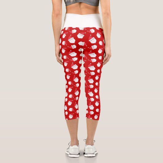 Leggings Capri Noël du Motif en chef du Père Noël (Verso)