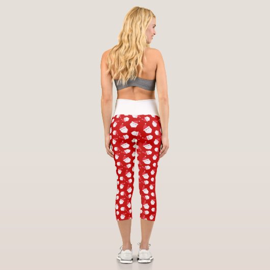 Leggings Capri Noël du Motif en chef du Père Noël (Verso)
