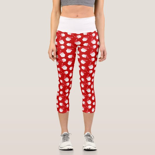 Leggings Capri Noël du Motif en chef du Père Noël (Recto)