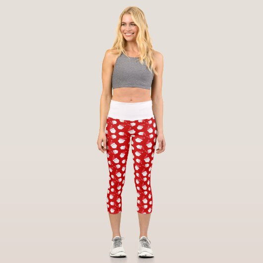 Leggings Capri Noël du Motif en chef du Père Noël (Recto)