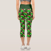 Leggings Capri Noël père Noël alien étoiles vertes (Verso)