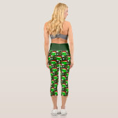 Leggings Capri Noël père Noël alien étoiles vertes (Verso)