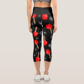 Leggings Capri noël rouge bonbons pommes noir (Verso)