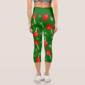 Leggings Capri noël rouge bonbons pommes vert (Verso)