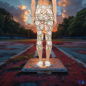 Leggings Capri Nœud Celtique Tons Terre - Vert, Marron & Orange