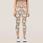 Leggings Capri Nœud Celtique Tons Terre - Vert, Marron & Orange (Recto)