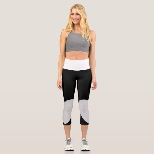 Leggings Capri noir décalé (Recto)