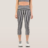 Leggings Capri Noir et argent rayé (Recto)