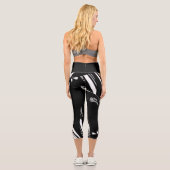 Leggings Capri Noir et Blanc Moderne (Verso)