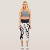 Leggings Capri Noir et Blanc Moderne (Recto)