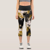 Leggings Capri Noir et blanc or (Recto)