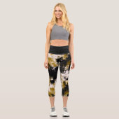 Leggings Capri Noir et blanc or (Recto)