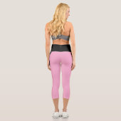 Leggings Capri Noir Gras avec Rose Doux Unique et Élégant (Verso)
