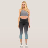 Leggings Capri Noir gris Turquoise foncé rustique élégant (Recto)