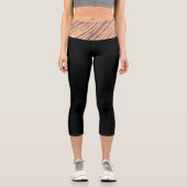 Leggings Capri Noir jaune Abstrait (Recto)