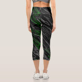 Leggings Capri Noir marbré vert (Verso)