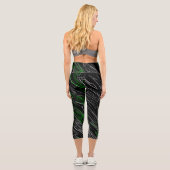 Leggings Capri Noir marbré vert (Verso)