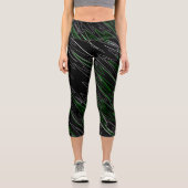 Leggings Capri Noir marbré vert (Recto)
