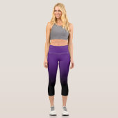 Leggings Capri Noir moderne et Royal violet Ombre (Recto)