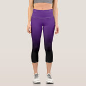 Leggings Capri Noir moderne et Royal violet Ombre (Recto)