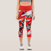 Leggings Capri Noir rouge et blanc (Recto)