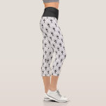 Leggings Capri Noir sur blanc motif art déco<br><div class="desc">Le motif géométrique art déco noir sur un arrière - plan blanc changeant.</div>