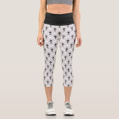 Leggings Capri Noir sur blanc motif art déco (Recto)