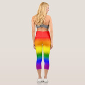 Leggings Capri Nom de script mosaïque arc-en-ciel moderne (Verso)