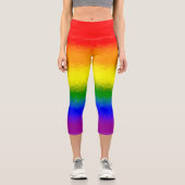 Leggings Capri Nom de script mosaïque arc-en-ciel moderne (Recto)
