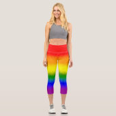 Leggings Capri Nom de script mosaïque arc-en-ciel moderne (Recto)