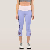 Leggings Capri Nom personnalisé - Doodle à fleurs - Périverseau s (Recto)