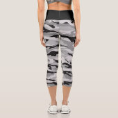 Leggings Capri Nom personnalisé Motif de camouflage noir (Verso)