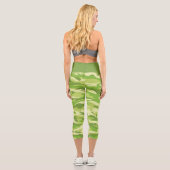 Leggings Capri Nom personnalisé Motif de camouflage vert (Verso)